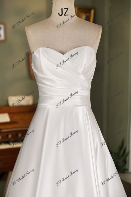 Sweet Heart  Soft Satin A Line Wedding Gown