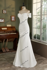 Off Shoulder Mermaid Pleat Prom Dress