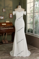 Off Shoulder Mermaid Pleat Prom Dress