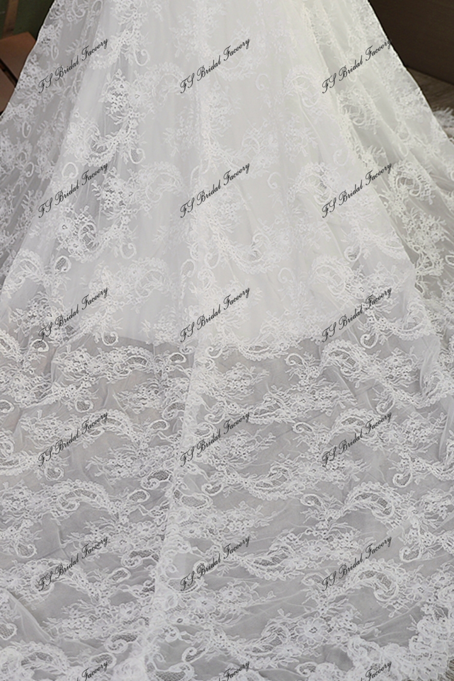 Allover Lace Mermaid Wedding Gown with Sheer Corset Bodice and V Basque Waist