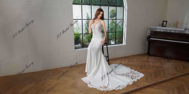 Fit And Flare Stretch Crepe Bridal Gown