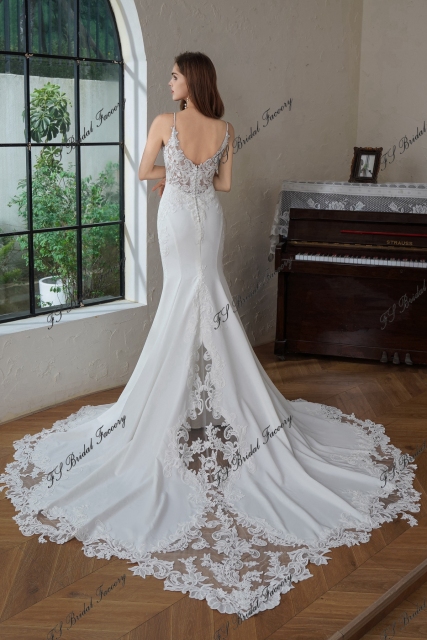 Fit And Flare Stretch Crepe Bridal Gown
