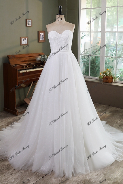 Two Piece Lace Wedding Gown With Detached Over Skirt