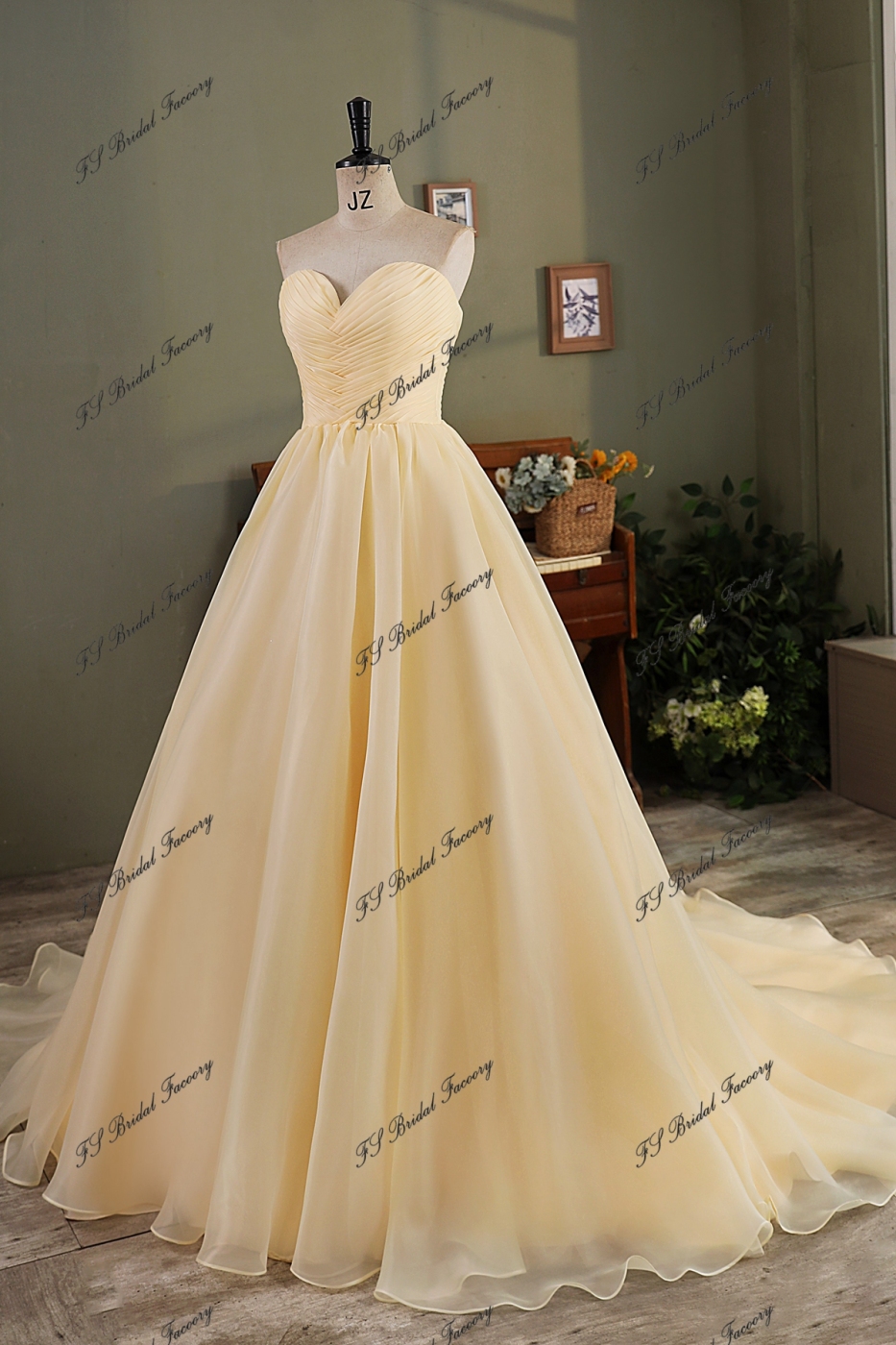 Sweet Heart Organza Satin  Wedding Gown