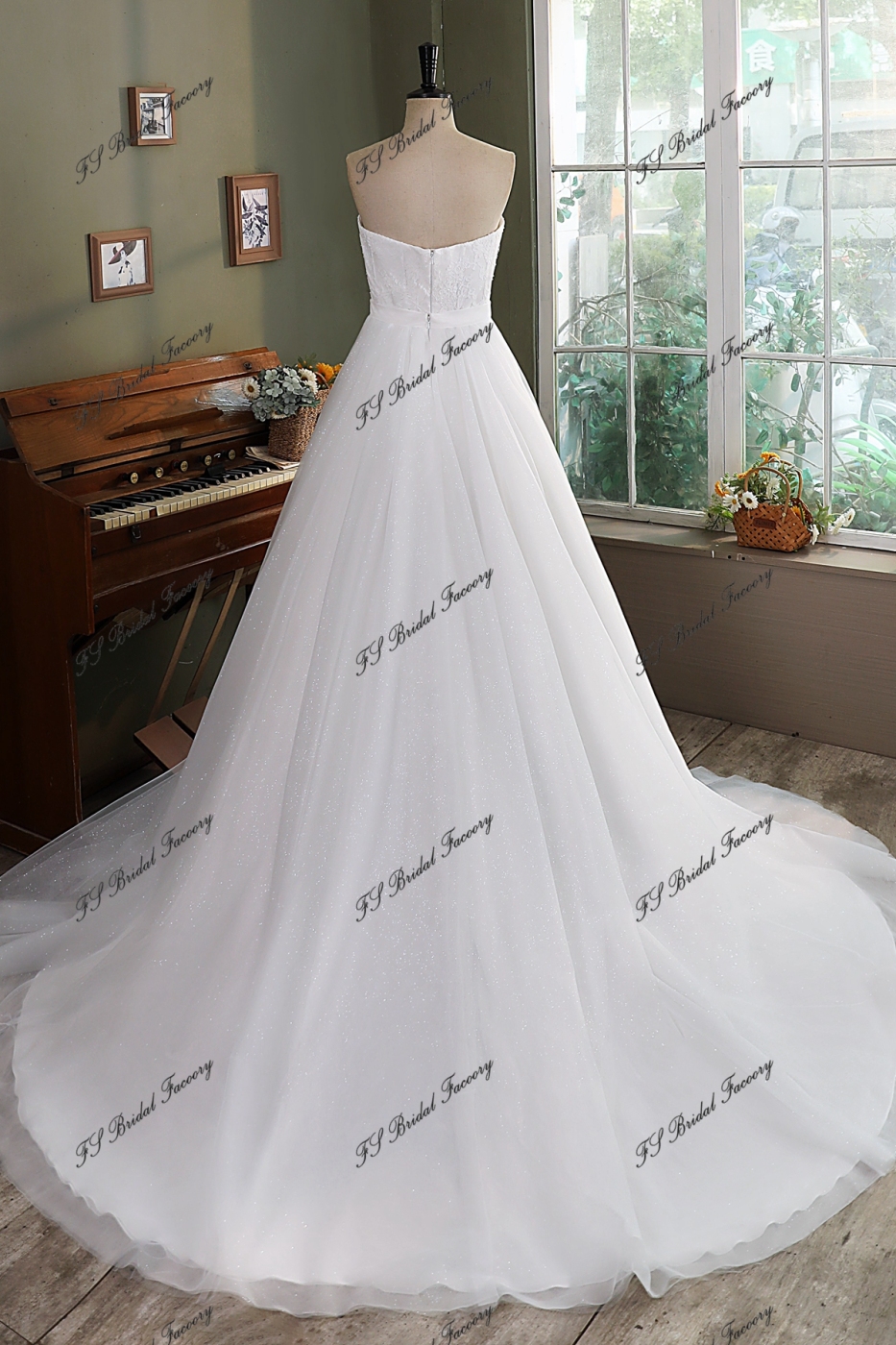 Two Piece Lace Wedding Gown With Detached Over Skirt