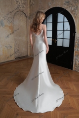 Long Mermaid Mikado Wedding Dress With 3D Beading Lace