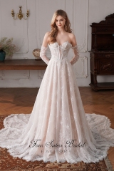 Enchanting Beaded Lace Illusion Bodice A-line Wedding Dress