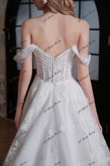  A-Line Printed Organza Dress with Strapless Neckline & Exposed Boning