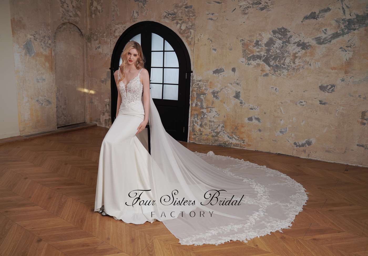 Two Piece Mermaid Lace Crepe Wedding Gown