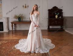 Enchanting Beaded Lace Illusion Bodice A-line Wedding Dress