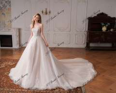 Romantic Beading Lace A-Line Wedding Dress With Detached Sleeve