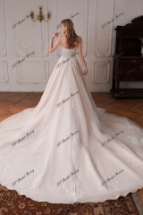 Romantic Beading Lace A-Line Wedding Dress With Detached Sleeve