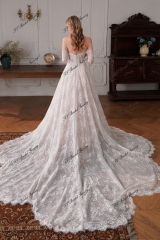 Enchanting Beaded Lace Illusion Bodice A-line Wedding Dress