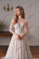 Enchanting Beaded Lace Illusion Bodice A-line Wedding Dress