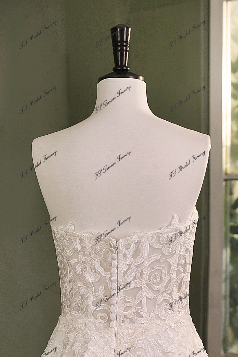 Simple Satin Ball Gown  Pleat Skirt Wedding Dress
