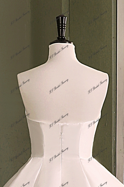 Ruffle Bodice New Mikado A Line Bridal Dress
