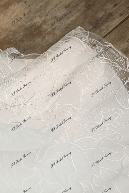 Ruffle Bodice New Mikado A Line Bridal Dress