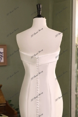 Simple  Mermaid Mikado Wedding Gown With Long Train