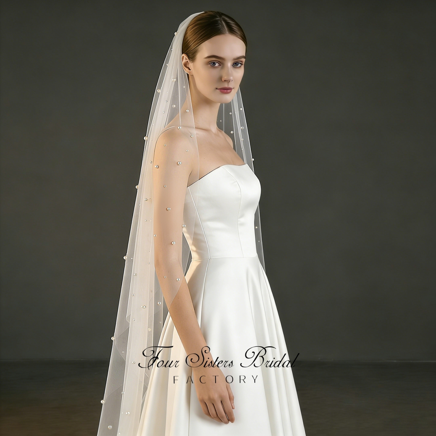 Pearl Tulle Bridal Veil