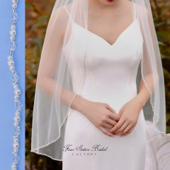 Beading Crystal and Pearl Wedding Veil
