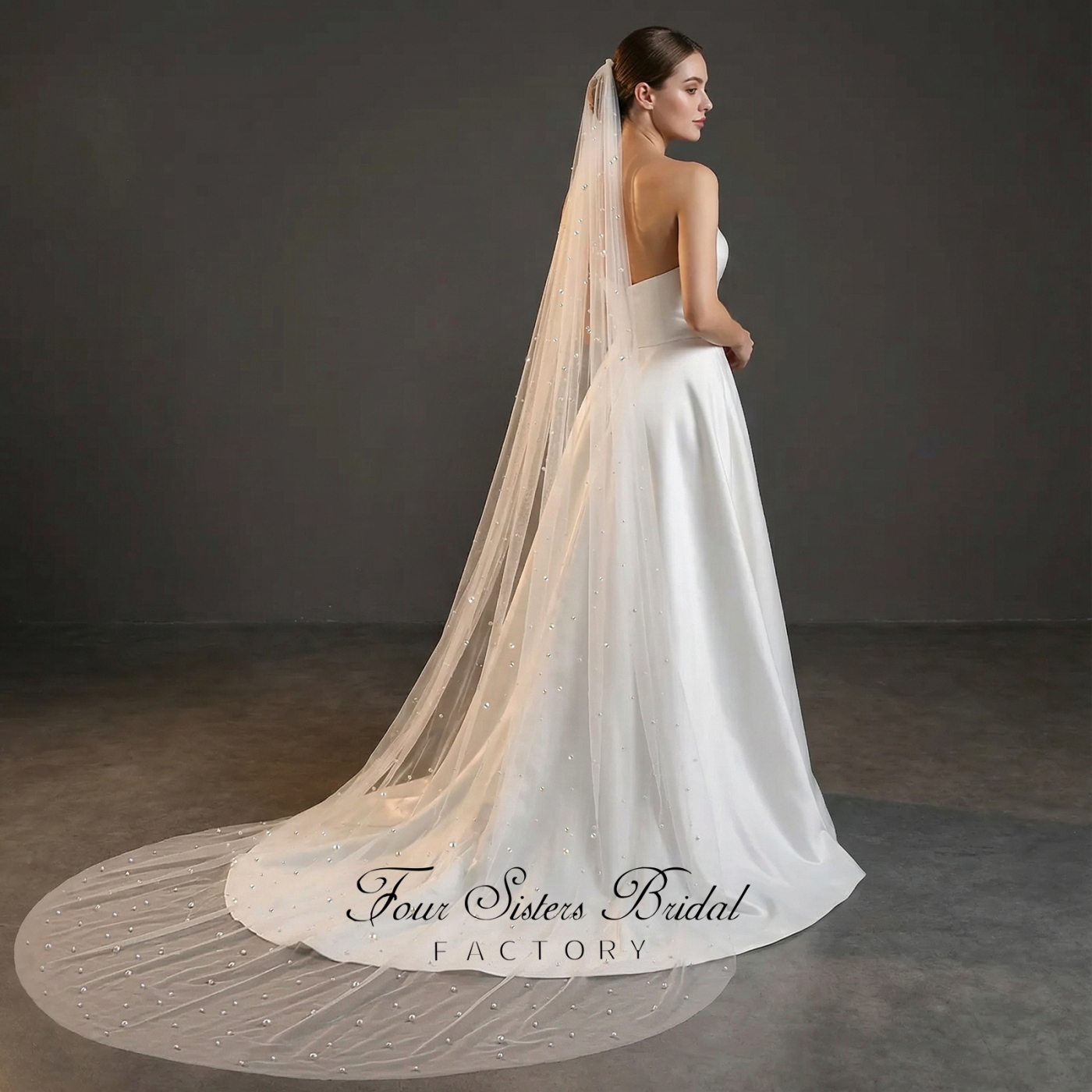 Pearl Tulle Bridal Veil