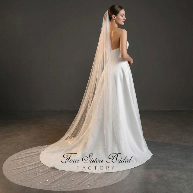 Pearl Tulle Bridal Veil