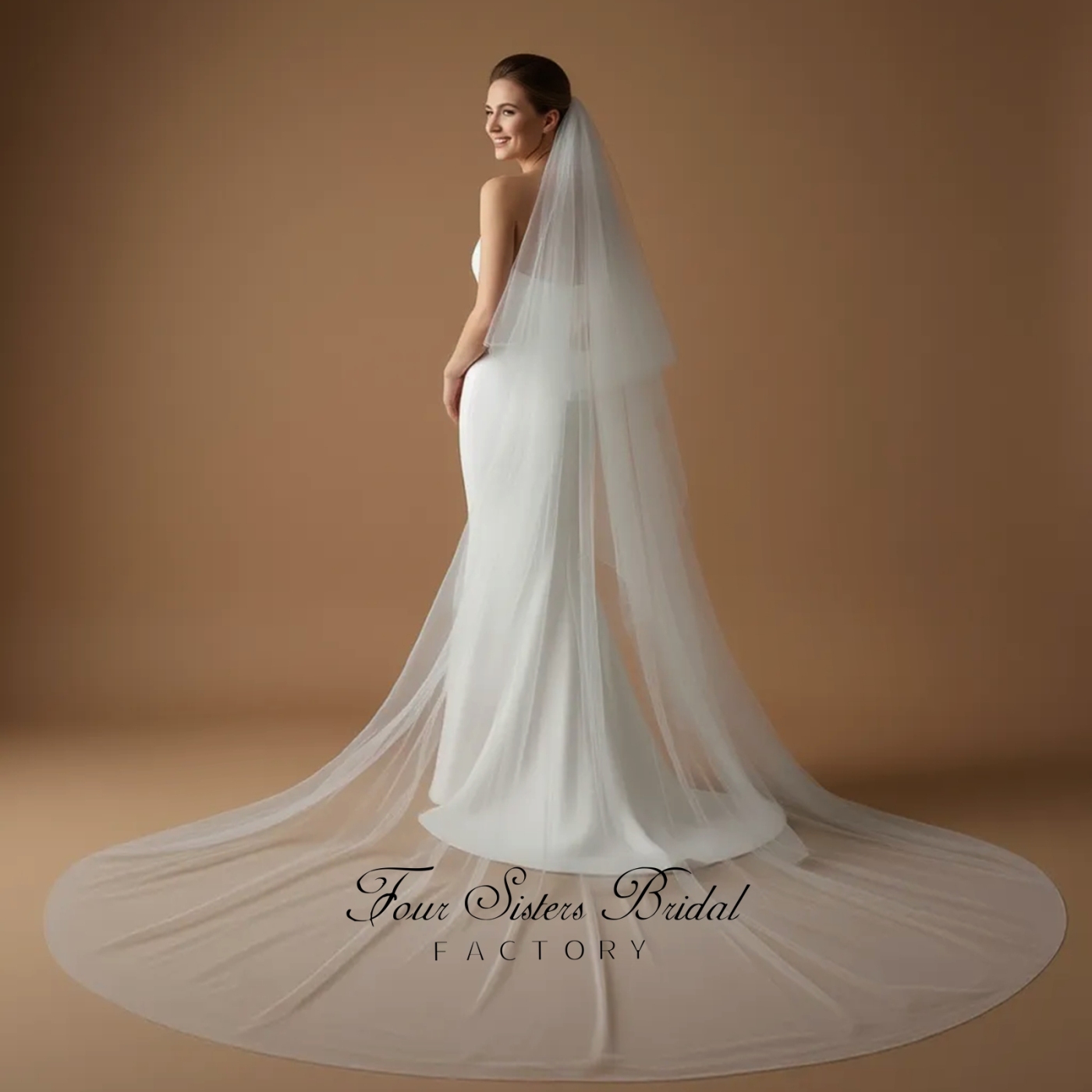 Double-layered Plain Bridal Veils