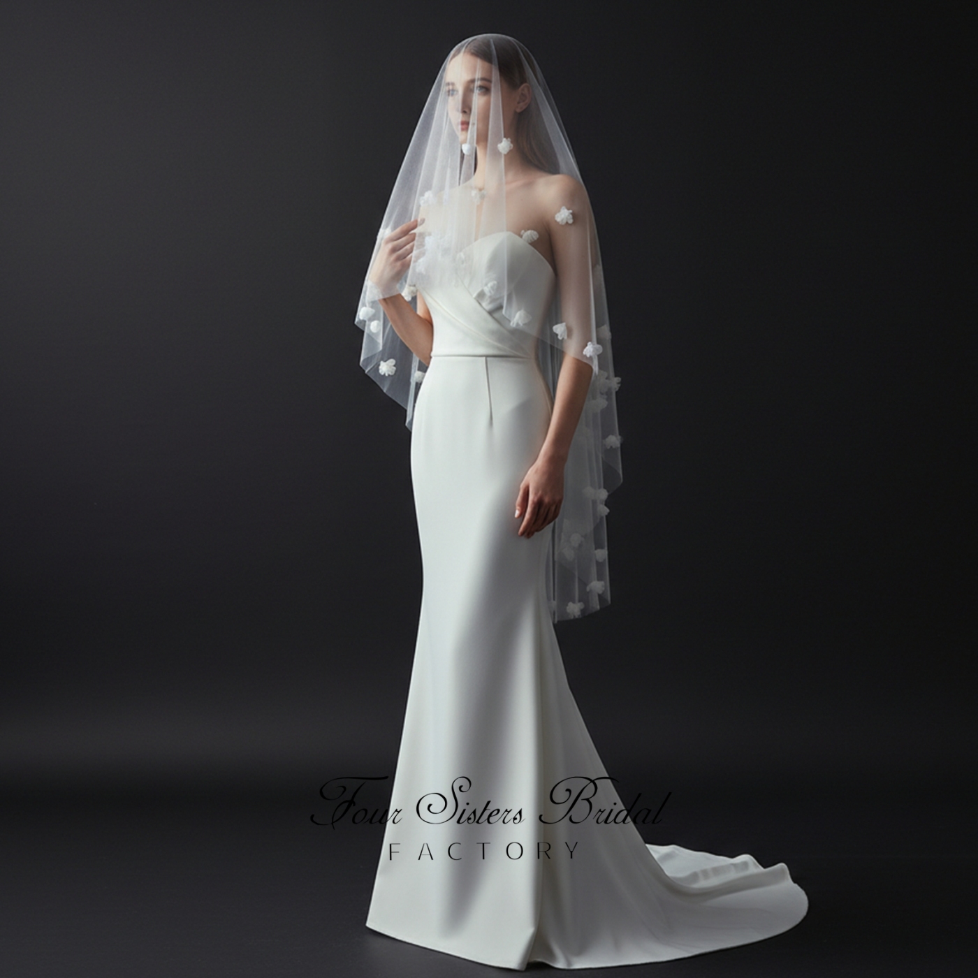 3D Flowers Bridal Veils