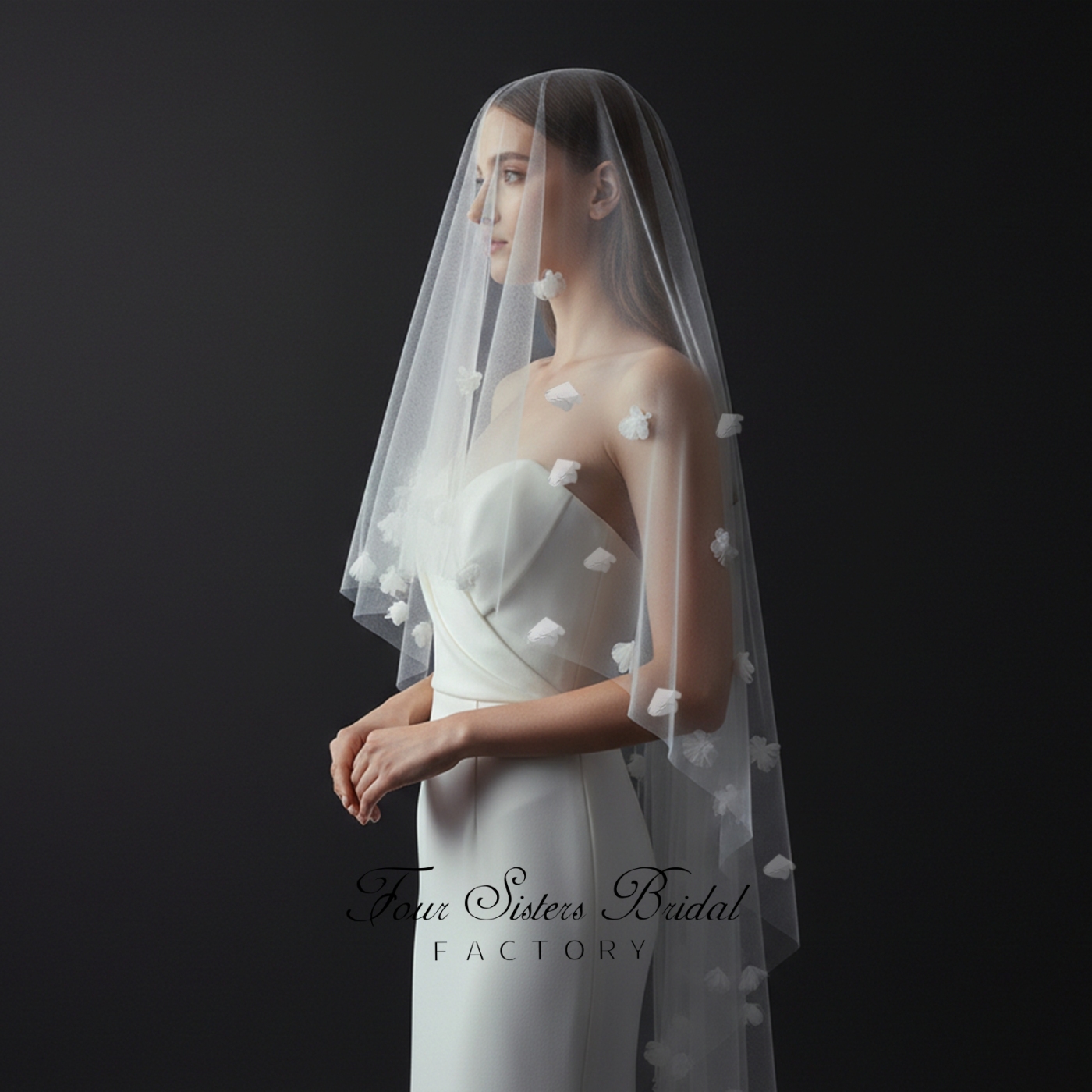 3D Flowers Bridal Veils