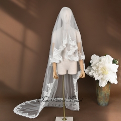 Lace Wedding Veils Without Comb