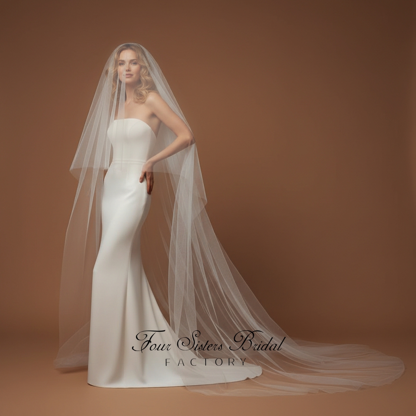 Double-layered Plain Bridal Veils