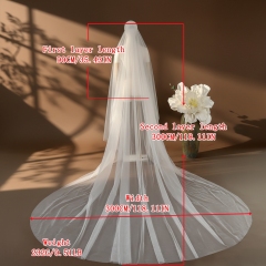Double-layered Plain Bridal Veils