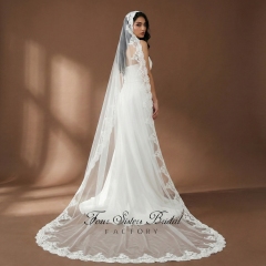 Lace Wedding Veils Without Comb