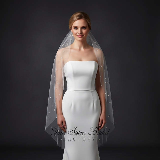 Pearl Tulle Bridal Veil