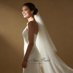 Double-layered Plain Bridal Veils