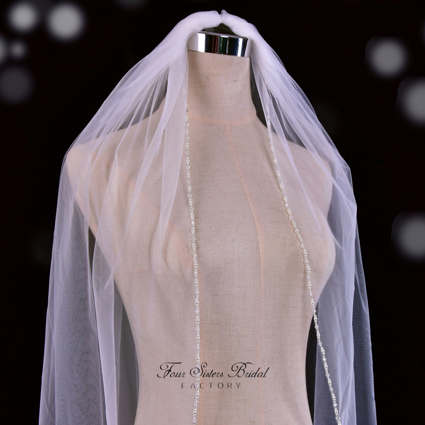 Beading Crystal and Pearl Wedding Veil