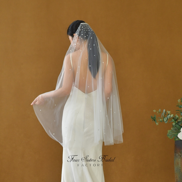 Beading Crystal Wedding Veil