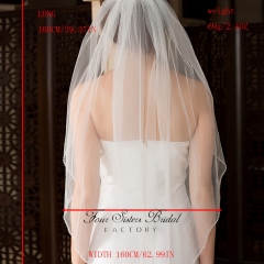 One-layer Beading Bridal Veil
