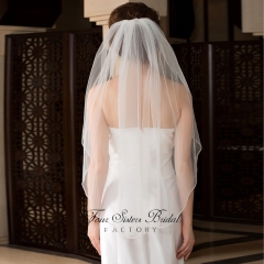 One-layer Beading Bridal Veil