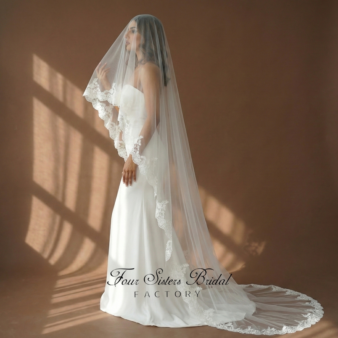Lace Wedding Veils Without Comb