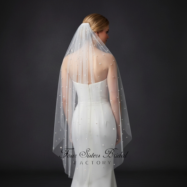 Pearl Tulle Bridal Veil