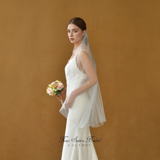 Beading Crystal Wedding Veil