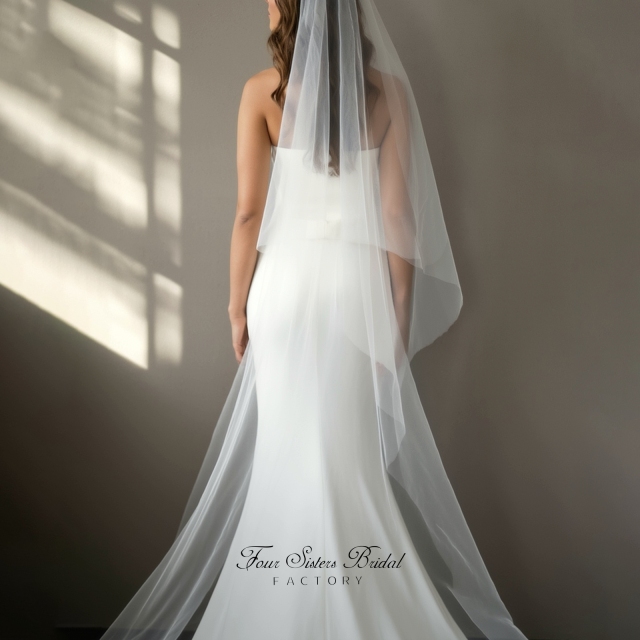 Two-tier Plain Wedding Veils with Comb