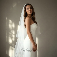 Two-tier Plain Wedding Veils with Comb
