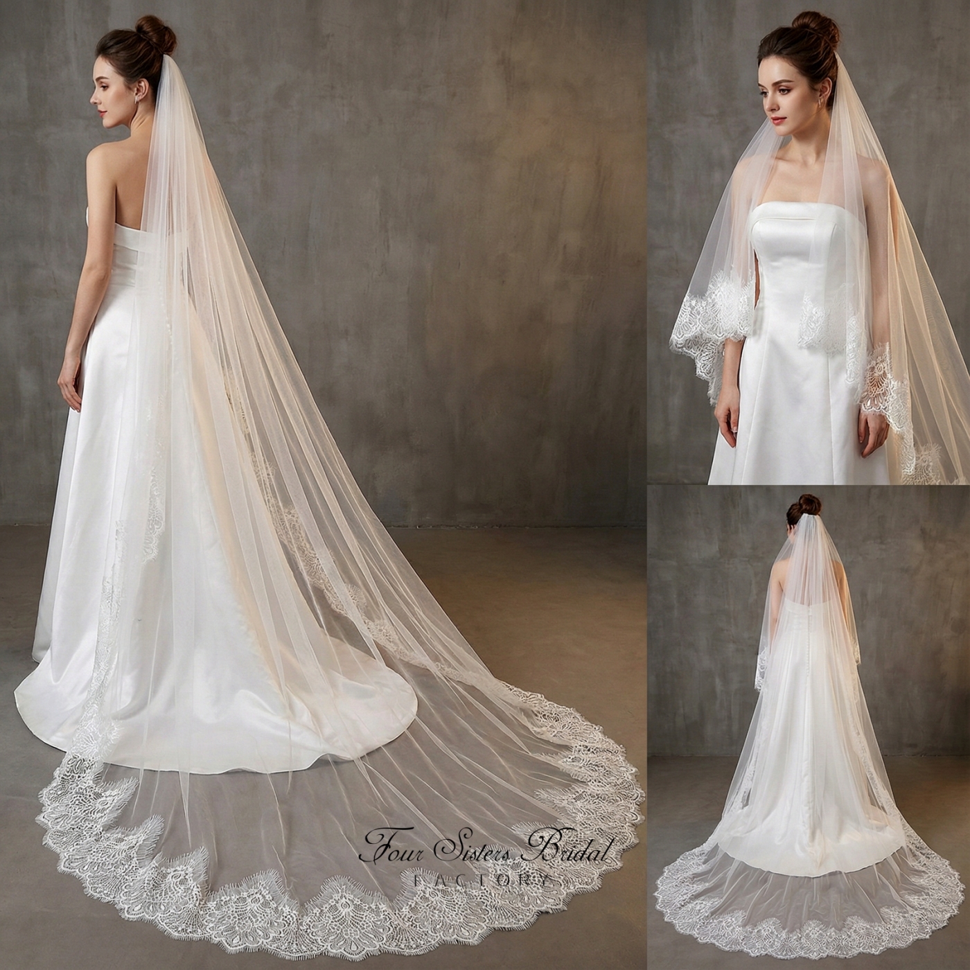 Vintage-style Lace Bridal Veils