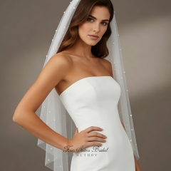 Classic Single-tier Pearl Veil
