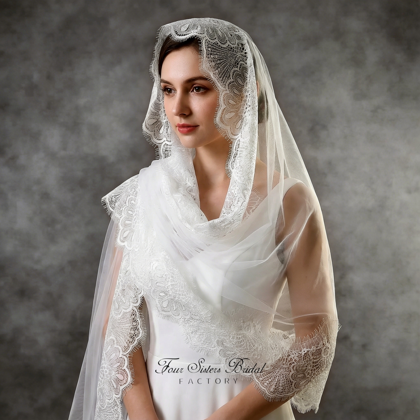 Vintage-style Lace Bridal Veils