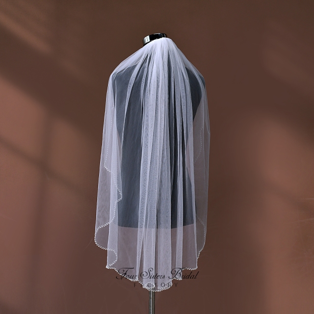 Pearl Trimmed  Bridal Veil