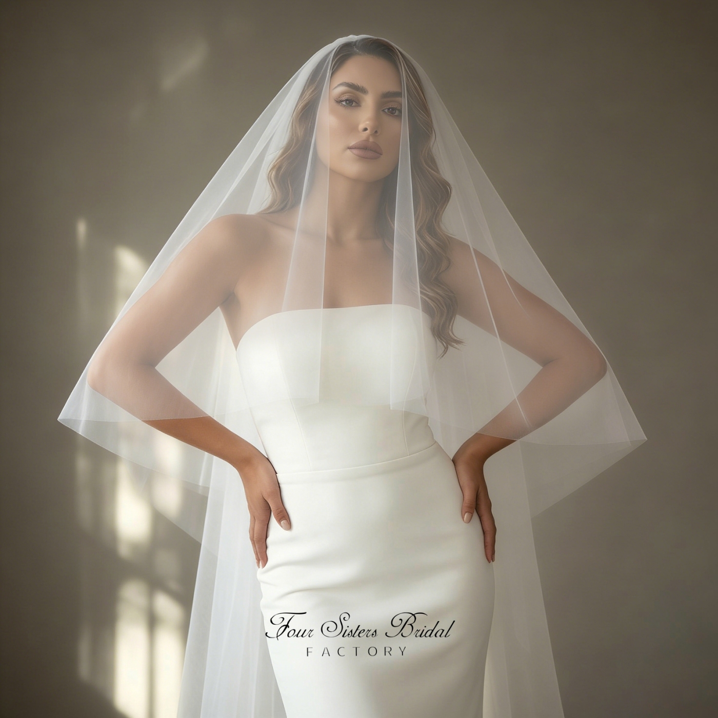 Two-tier Plain Wedding Veils with Comb