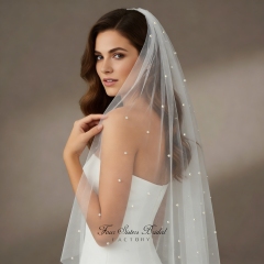 Classic Single-tier Pearl Veil